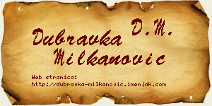 Dubravka Milkanović vizit kartica